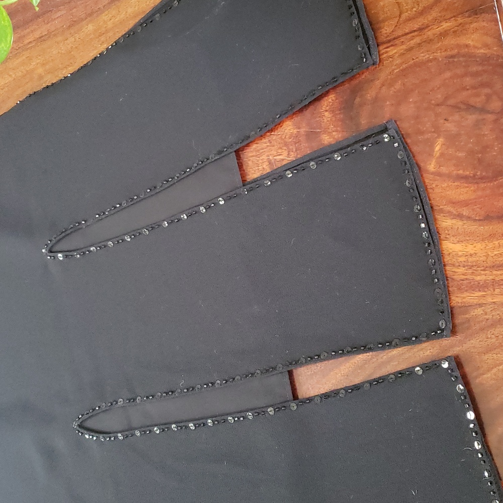 Adrianna Papell Black Sequin Car Wash Skirt 10P Petite Formal Evening Wear - Picture 6 of 11